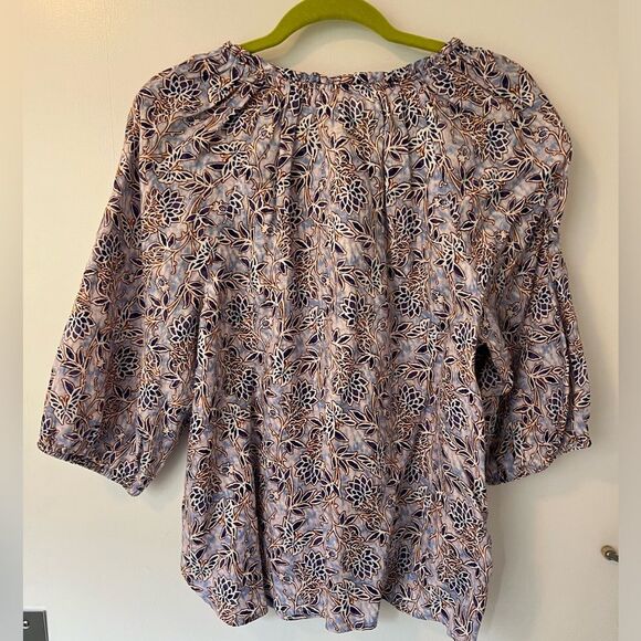 J Jill flower print linen blouse - Picture 4 of 7